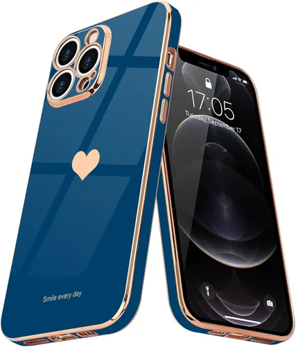 Miniatura 9 de Teageo Funda para iPhone 12 Pro para mujeres y niñas, diseño de corazón de amor, cubierta trasera suave, protección completa de la cámara, Negro
