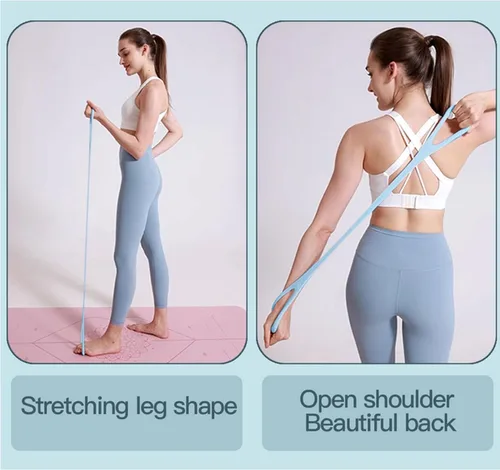 Miniatura 3 de Bandas de resistencia con asas, figura 8, bandas elásticas de fitness, banda de ejercicio para el hogar, yoga, gimnasio, entrenamiento