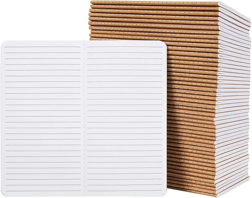 Miniatura 8 de Paper Junkie Cuadernos para la escuela, 4.3 x 8.2 pulgadas, marrón kraft, paquete de 48 cuadernos rayados, diarios de papel kraft para tomar notas