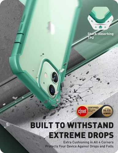 Miniatura 4 de i-Blason Ares - Funda para iPhone 12, iPhone 12 Pro de 6.1 pulgadas (versión 2020), funda transparente resistente de doble capa con protector