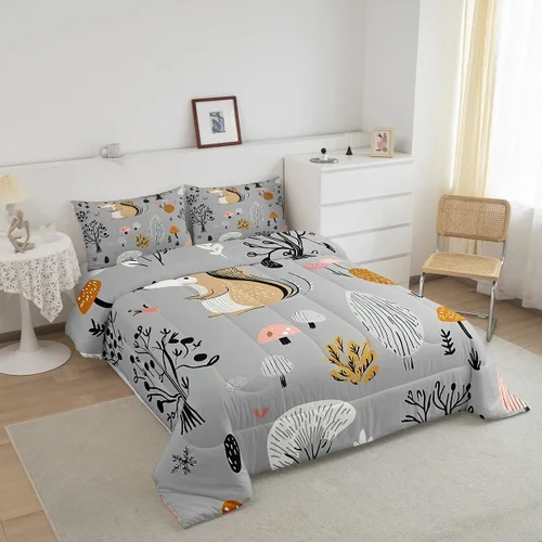 Miniatura 37 de Erosebridal Juego de ropa de cama para niños, tamaño individual, diseño de gatos de dibujos animados, para niñas, niños y adolescentes, edredón
