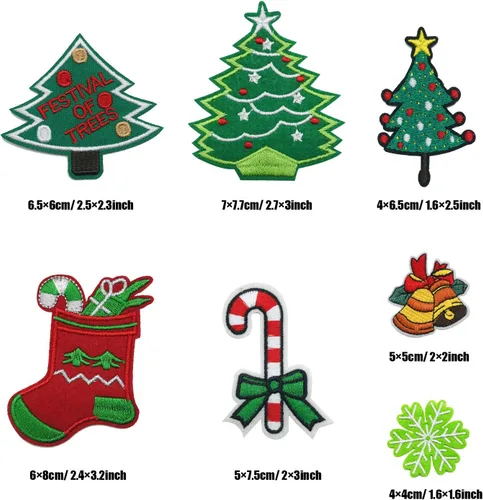 Miniatura 3 de Woohome 27 calcomanías bordadas para planchar de Feliz Navidad para manualidades, costura, ropa y regalos de Navidad