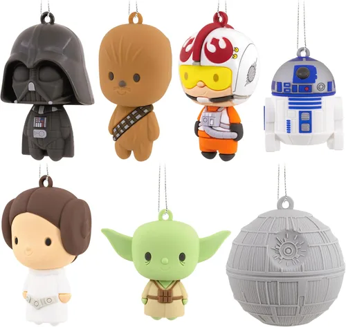 Miniatura 10 de Hallmark Star Wars: The Mandalorian - Adorno para la copa del árbol de Navidad en miniatura de 5 pulgadas y mini adornos de 1.7 pulgadas, juego de 5