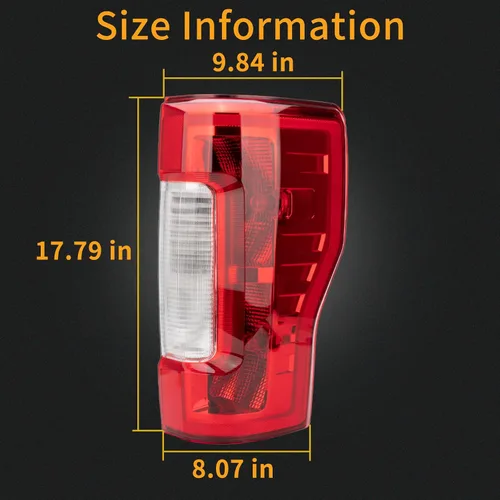 Miniatura 5 de Ensamble de luz trasera izquierda para el conductor compatible con 2017-2019 Ford F-250 F-350 Super Duty Luz trasera de freno de repuesto