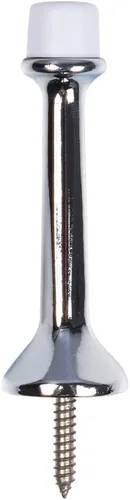 Miniatura 3 de Triumph Hardware Tope de puerta rígido sólido de 3 pulgadas con punta de goma suave, tope de puerta sólido de metal de aleación de zinc para Cromado
