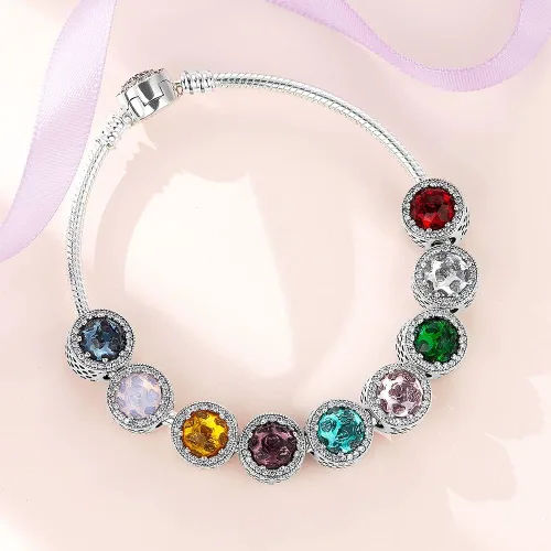 Miniatura 3 de LongLuck Dije de ojo de cristal para pulsera Pandora dije de plata de ley 925 con circonitas cúbicas para mujer Plata esterlina cristal