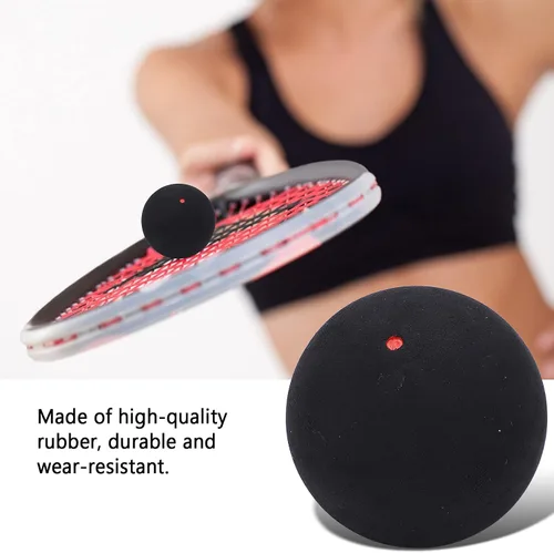 Miniatura 5 de Bola de squash de un solo punto, pelota de entrenamiento de competición de goma premium de 1.457 in para principiantes, color negro