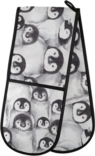 Miniatura 20 de ZZXXB Spring Bird - Guantes de cocina dobles con diseño floral de mariposa, resistentes al calor, antideslizantes, extra largos de 7 x 35 pulgadas
