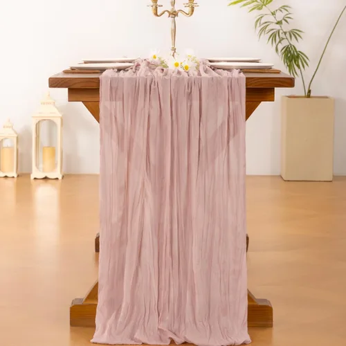 Miniatura 3 de Socomi - 10 caminos de mesa de gasa, estilo bohemio y rústico, para primavera, Pascua, bodas, fiestas, baby showers, cumpleaños y decoración, 120