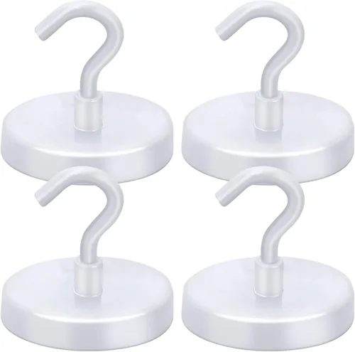 Miniatura 17 de LOVIMAG - Ganchos magnéticos, imanes de 30 libras con ganchos para crucero, ganchos magnéticos negros para colgar, refrigerador, aula, nevera