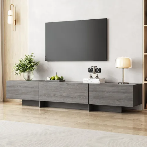 Miniatura 20 de Juego de Mesa de Centro y Soporte para TV de 2 Piezas, Centro de Entretenimiento con 2 Cajones, Consola de TV Moderna de 78.7'', Mesa de Centro Gris