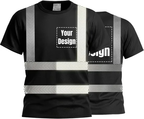 Miniatura 34 de Camiseta Hi Vis con tira reflectante de alta visibilidad, camisetas de seguridad personalizadas para tu logotipo, camisas de trabajo al aire libre