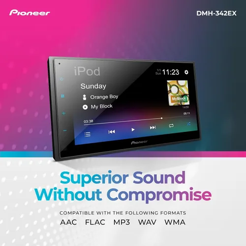 Miniatura 4 de Pioneer DMH-342EX Receptor multimedia digital con Weblink, pantalla táctil capacitiva de 6.8 pulgadas, doble DIN, Bluetooth integrado, Amazon Alexa