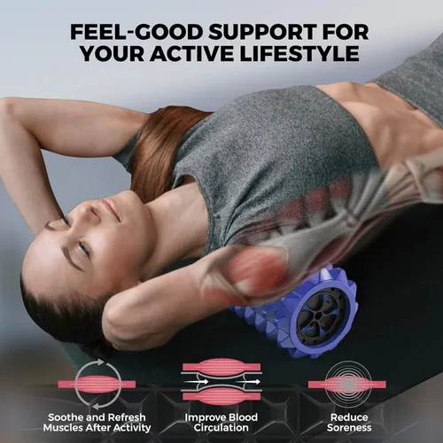 Miniatura 3 de Rodillo de espuma vibratoria, rodillo ergonómico de punto de activación para fitness, terapia corporal y recuperación muscular, por Nordic Lifting
