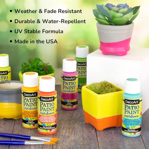 Miniatura 5 de DecoArt Juego de pintura para exteriores para patio, 24 colores pastel (botellas de 2 onzas líquidas), pinturas permanentes resistentes a la Multi