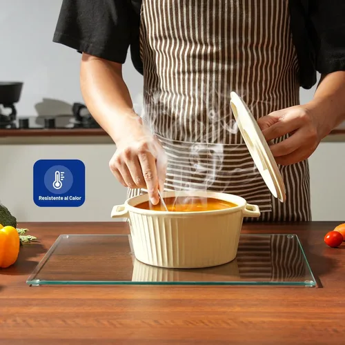 Miniatura 6 de Tabla de cortar de vidrio Kitchenville 16"x12": Protector de encimera de vidrio templado para cocina - Duradero - Resistente a los arañazos, a