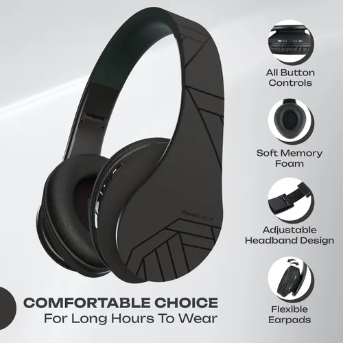 Miniatura 5 de PowerLocus - Audífonos Bluetooth sobre las orejas, auriculares inalámbricos plegables estéreo con cable y sin cable con micrófono incorporado, Micro