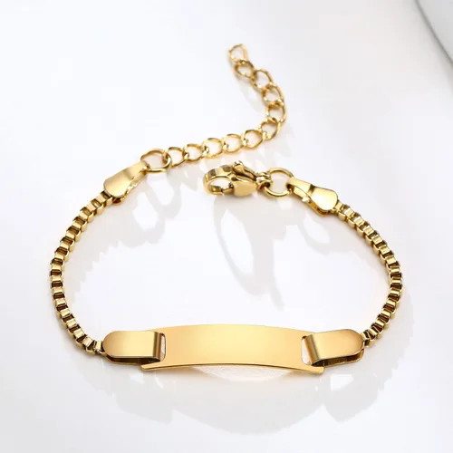 Miniatura 64 de Pulsera de barra para bebé: chapado en oro de 18 quilates, pulsera con placa de identificación personalizada para niños pequeños de mamá, nombre
