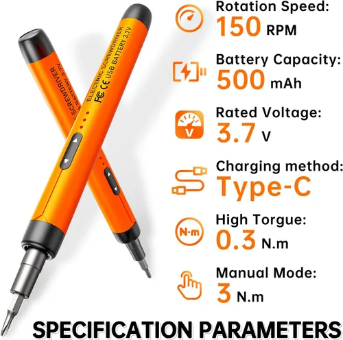 Miniatura 7 de ANVANNA Juego de mini destornilladores eléctricos 88-en-1: UnaMela - Destornillador eléctrico pequeño inalámbrico - 88 puntas de precisión, luz LED