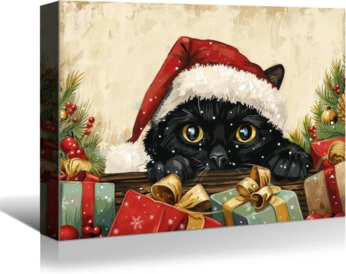 Miniatura 14 de Denozer - Arte de pared de muñeco de nieve de Navidad, impresiones artísticas sobre lienzo para dormitorio, sala de estar, decoración de pared