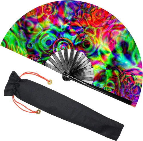 Miniatura 15 de Zolee - Abanico grande rave con sonido para baile en línea - Abanico plegable de mano con botas en el suelo y efecto pop - para EDM, festival