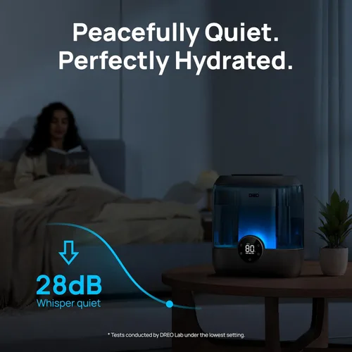 Miniatura 8 de Dreo Humidificadores de llenado superior de 6 L para dormitorio, tiempo de funcionamiento de 60 horas, 28 dB, silencioso, humidificadores de aire