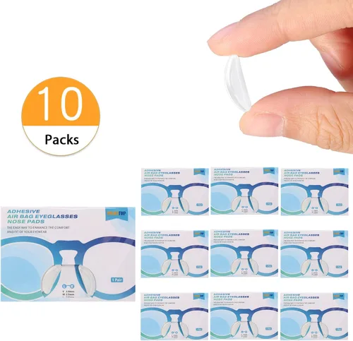 Miniatura 2 de SMARTTOP Bolsa de aire para lentes de 0.098 pulgadas, almohadillas de silicona para la nariz, 10 pares de almohadillas para la nariz para gafas