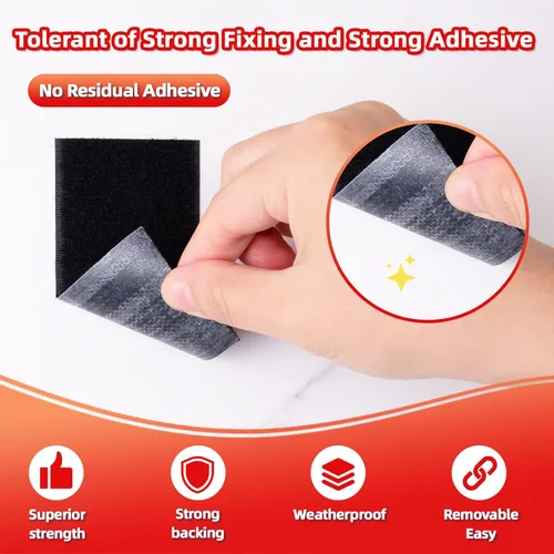 Miniatura 5 de Cinta de gancho y bucle de 1 pulgada x 20 pies, tira de adhesión resistente, cinta autoadhesiva de enclavamiento, tiras de montaje adhesivas