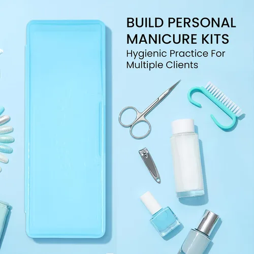 Miniatura 5 de Beauticom Caja personal de almacenamiento para manicurista profesional uñas pedicura (tamaño grande) (1 unidad, azul)