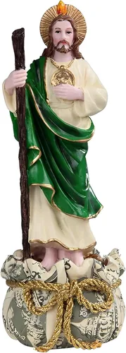 Miniatura 3 de ICE ARMOR Estatua de San Judas de 7 pulgadas de alto, estatua sagrada decoración religiosa Verde-7