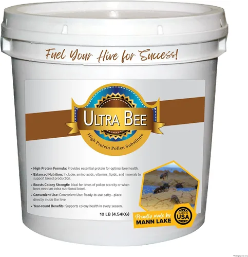 Miniatura 7 de Sustituición de Polen de Abeja Ultra de Mann Lake, Alimento Seco Alto en Proteínas para Colonias de Abejas Saludables para Apoyar el Crecimiento