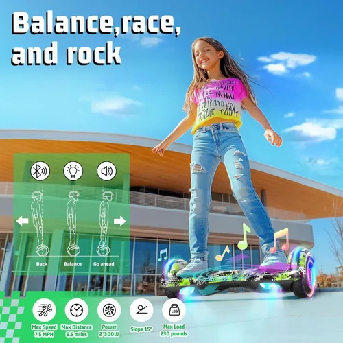 Miniatura 2 de SISIGAD Scooter Seat Attachment, 6.5'' Self Balancing Scooters Go Kart with Bluetooth and LED Lights