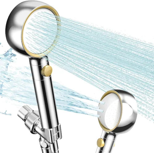Cabezal de ducha de alta presión filtrado más reciente con mango con panel giratorio de 360°, 5 modos de pulverización, boquillas anti-obstrucción,