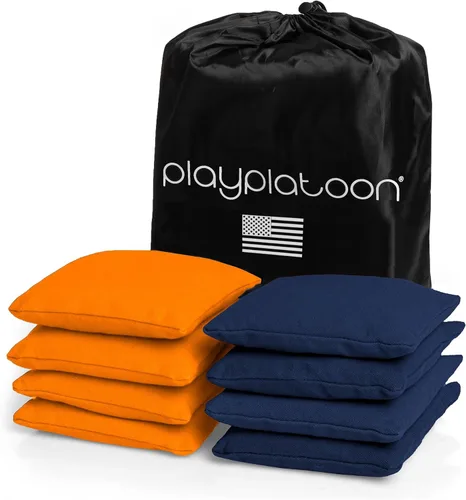 Miniatura 32 de Play Platoon Bolsas de Cornhole Resistentes a la Intemperie - Juego de 8 Bolsas de Frijoles Reglamentarias para Lanzar - Tamaño y Peso Profesional