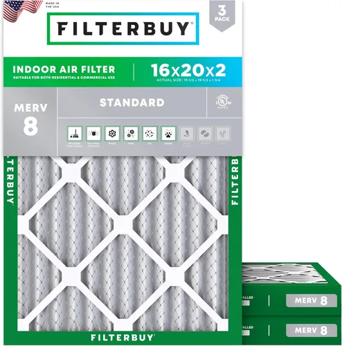 Miniatura 10 de Filterbuy - Filtro de aire MERV 8 de 21x22x1 de defensa esencial contra el polvo y las alergias (paquete de 3), filtros plisados electrostáticos