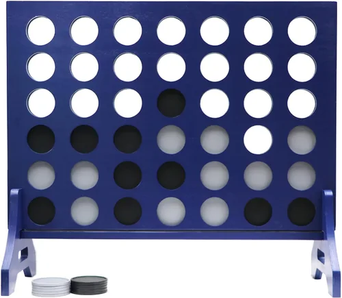Miniatura 23 de Tailgating Pros Cuatro en una fila gigante azul marino premium con funda de transporte – Juego de patio al aire libre de gran tamaño – ¡Muchos