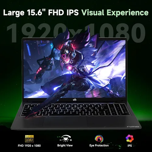 Miniatura 7 de NIMO Portátil para juegos, pantalla antirreflejo FHD IPS de 15.6", AMD R7 7735HS (hasta 4.75 GHz, Beat i7-12650H) computadora con 16 GB DDR5 RAM 256