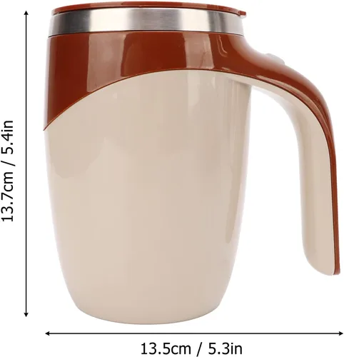Miniatura 2 de Taza de café con agitación magnética automática de 12.8 fl oz, taza de acero inoxidable para café, té, leche de chocolate caliente, taza de mezcla