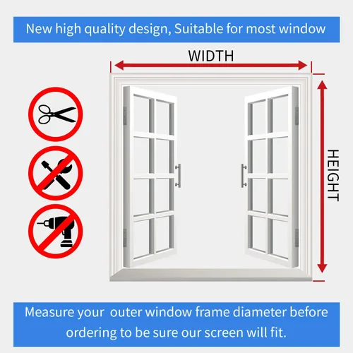 Miniatura 2 de NeatiEase Pantalla magnética ajustable para ventana de 32 x 24 pulgadas, se adapta a cualquier tamaño de malla de fibra de vidrio con marco gris más