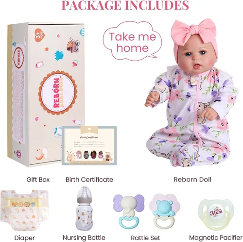 Miniatura 7 de BABESIDE Dara - Muñecas de bebé recién nacidas realistas de 20 pulgadas, hechas a mano, con ropa y accesorios de juguete, regalo para niños a partir
