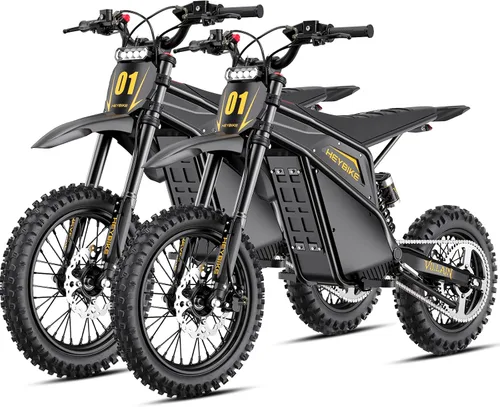 Heybike Villain - Motocicleta eléctrica de motocross de 4160 W E con batería de 52 V 26 AH, motocicleta eléctrica de neumático grueso de 14