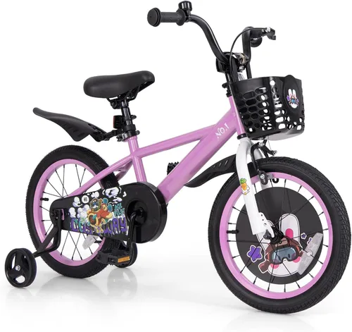 Miniatura 8 de BABY JOY Rabbit Pilot - Bicicleta deportiva para niños, 12, 14, 16, 18 pulgadas, bicicleta infantil para 3-8 años con altura ajustable, ruedas