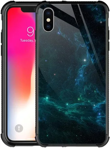 CARLOCA Funda compatible con iPhone XR, iPhone XR para niños, hombres y jóvenes, diseño de nebulosa espacial, a prueba de golpes, antiarañazos, para