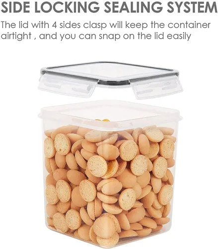 Miniatura 4 de Vtopmart Contenedores de almacenamiento de alimentos de 2.5 litros/84.5 onzas, 4 recipientes herméticos de plástico sin BPA para harina, azúcar