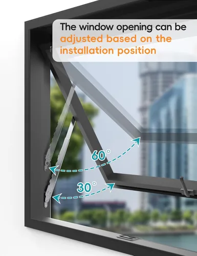 Miniatura 2 de Bisagras de ventana, soportes de ventana, cerradura de ventana, barra telescópica de múltiples ranuras para ventana colgada, SUS304, 1 par, 10
