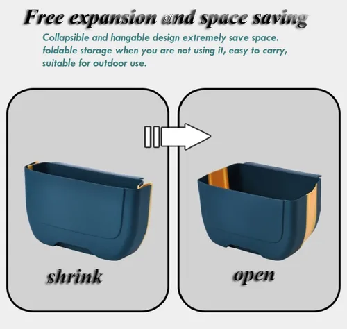 Miniatura 3 de Mini cubo de basura plegable colgante para puerta de armario de cocina, pequeño cubo de basura plegable debajo del fregadero, cubo de basura