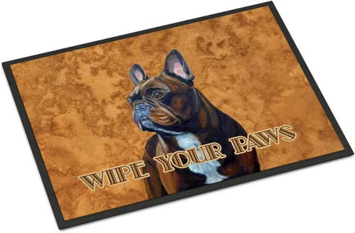 Caroline's Treasures LH9455MAT - Felpudo de bulldog francés Wipe Your Paws de 18 x 27 pulgadas, tapete para puerta delantera, interior y exterior,