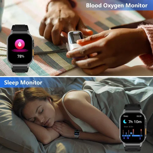 Miniatura 3 de Reloj inteligente para hombres y mujeres (marcado/respuesta de llamadas), rastreador de actividad con monitor de frecuencia cardíaca/sueño, 100