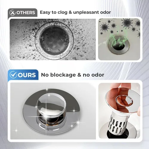 Miniatura 5 de Colador de drenaje 3 en 1 para fregadero de baño, colador de drenaje de fregadero de cocina con atrapador de pelo, filtro de drenaje de piso
