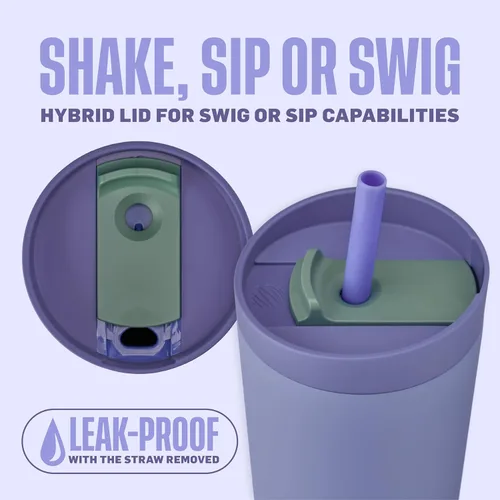 Miniatura 2 de BlenderBottle - Vaso agitador aislante de acero inoxidable 2 en 1, tapa hermética Swig, popote, BlenderBall, sin BPA, para batidos de proteínas